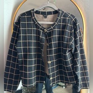 Black and Beige/Cream Button Up Cardigan